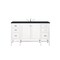 James Martin Vanities Addison 60in Single Vanity, Glossy White w/ 3 CM Charcoal Soapstone Quartz Top E444-V60S-GW-3CSP - alternate 1